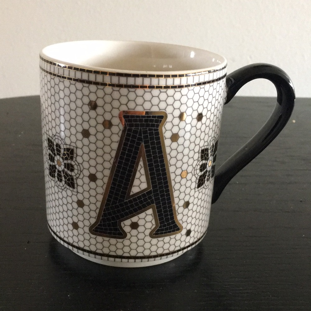 Anthropologie Tiled Initial Mug - Letter A